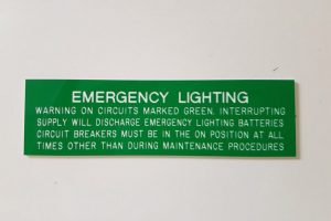 Safety-Label2 Laser Engraved Emergency Ligting Sign